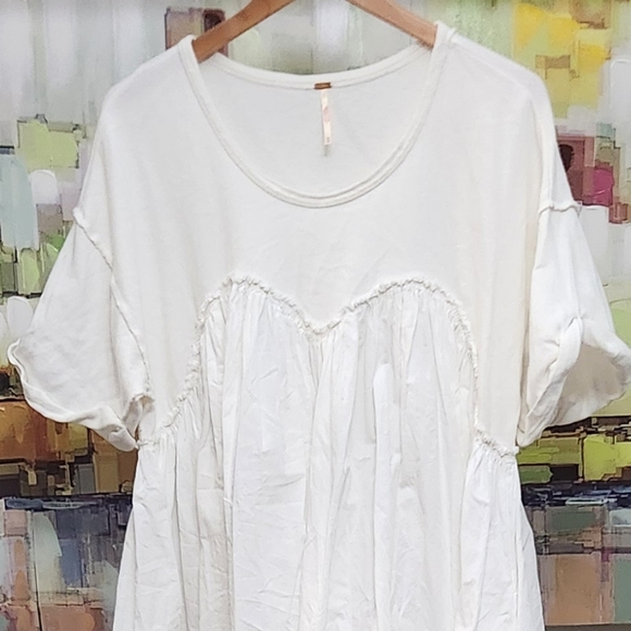 Free People Catalina Swing White Flowy Short Sleeve Sundress - Picture 11 of 13